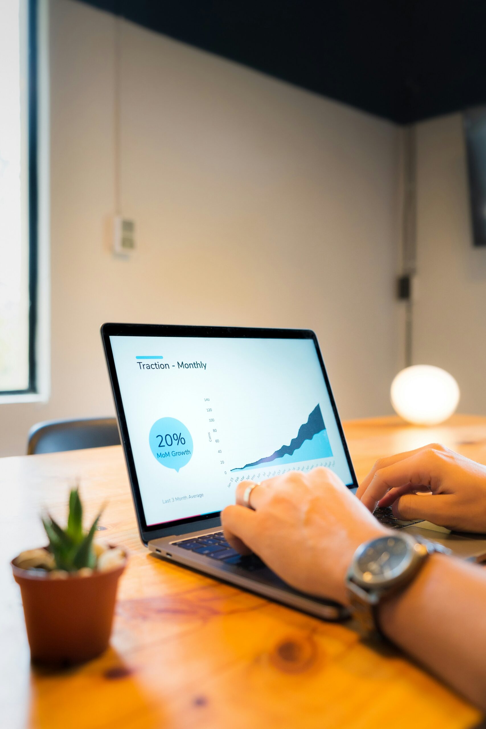 Laptop workspace planning digital marketing for real estate