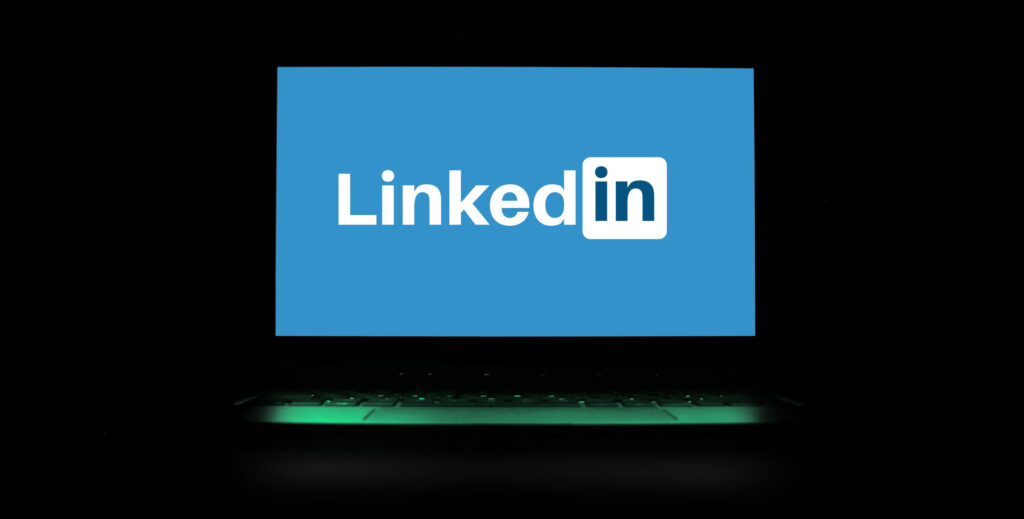 LinkedIn logo on laptop screen, real estate lead generation channel
