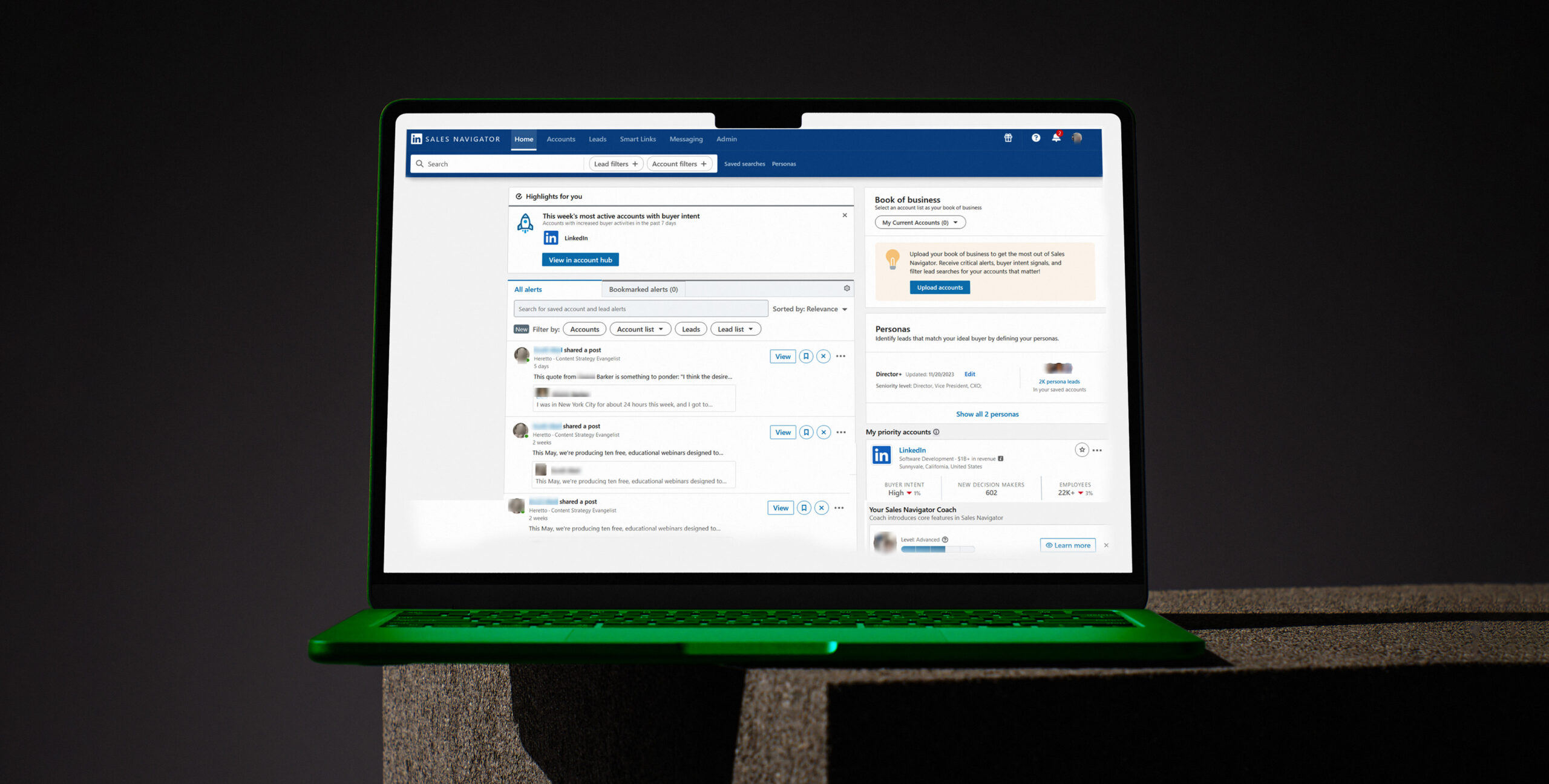 LinkedIn Sales Navigator dashboard, real estate lead generation tools