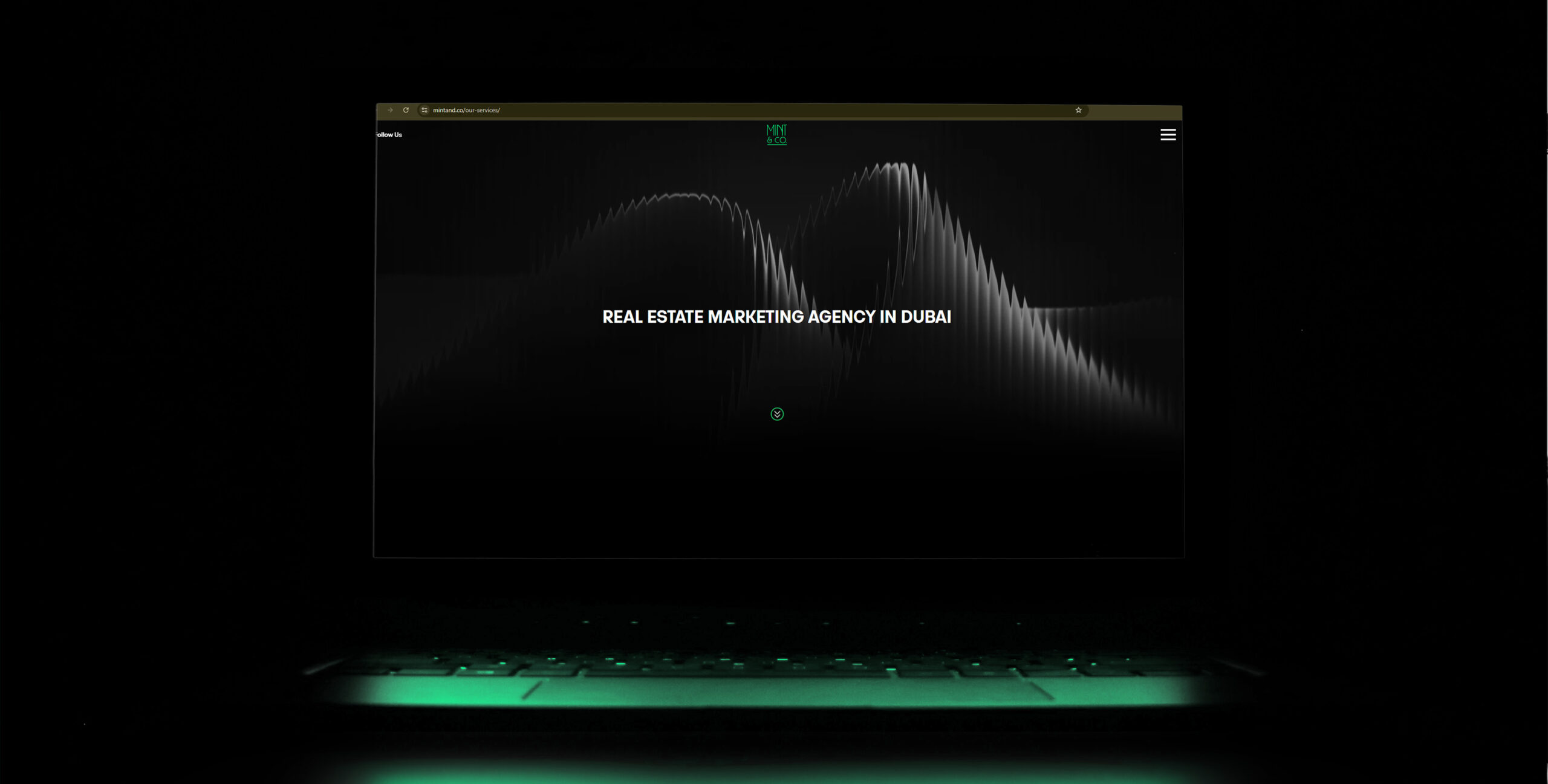 Mint & Co. website homepage, real estate marketing agency in Dubai