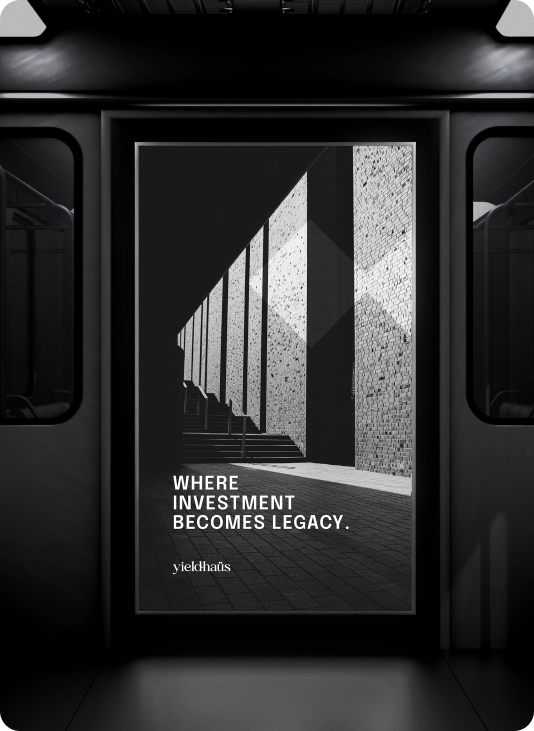 Yieldhaus subway ad, OOH transit advertising for property investment