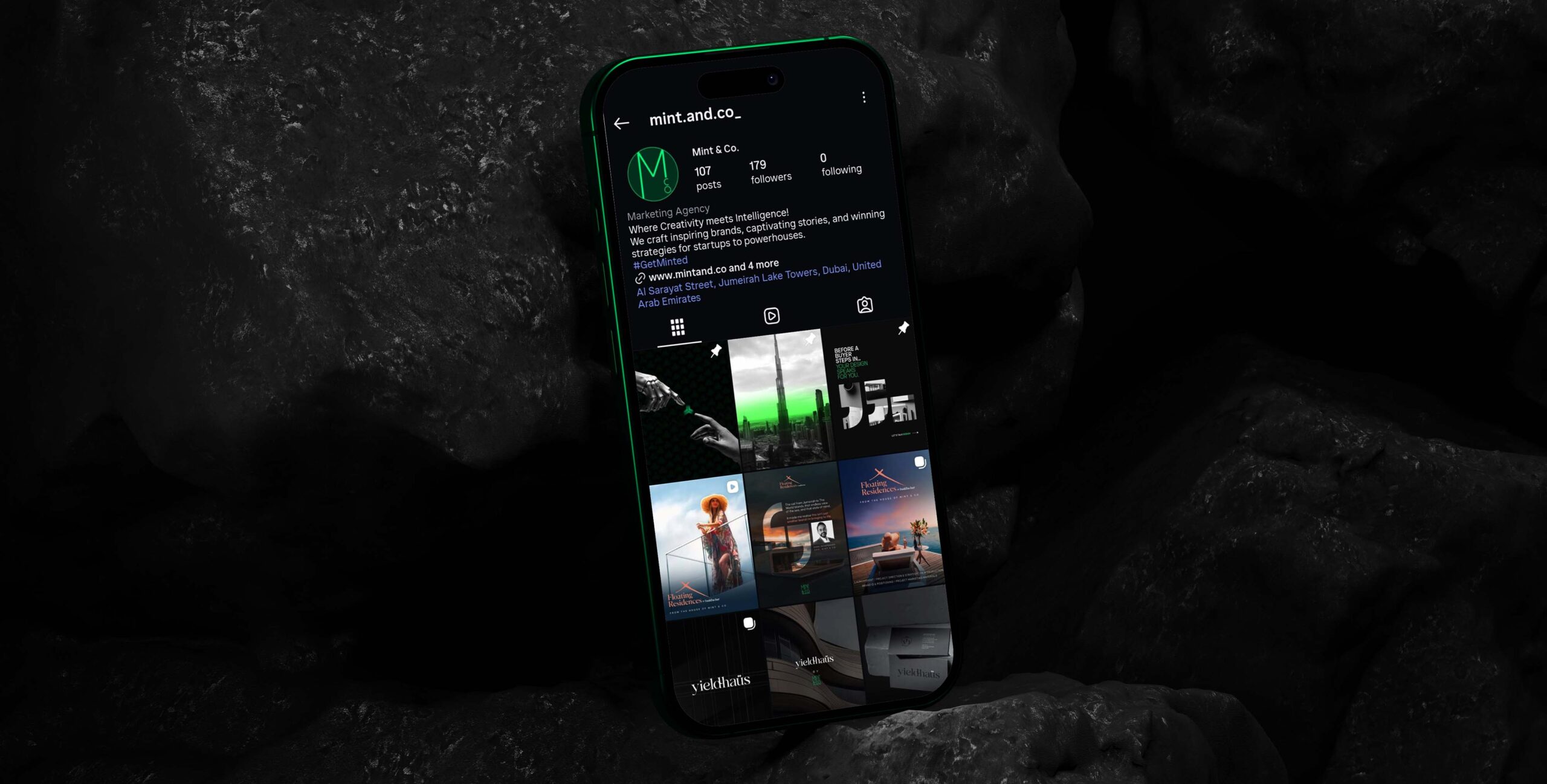 Mint & Co. Instagram profile, real estate social media ideas that drive leads