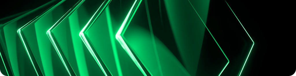 Abstract green geometric arrow pattern
