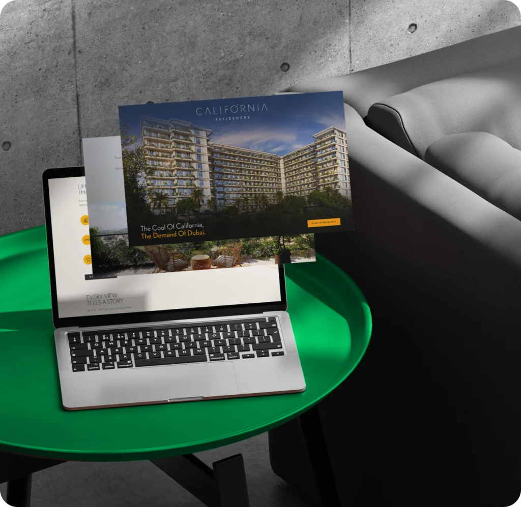 California Residences marketing materials, real estate marketing collateral design