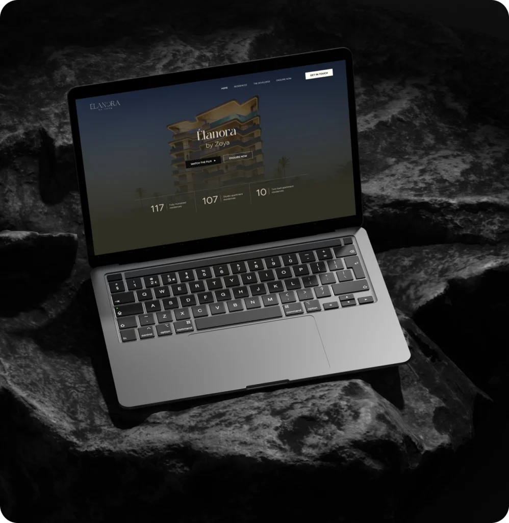 Elanora by Zoya property website, real estate developer website design