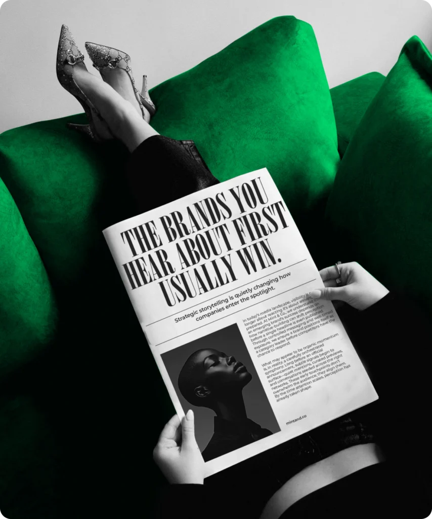 Magazine spread The Brands You Hear About First, real estate brand storytelling