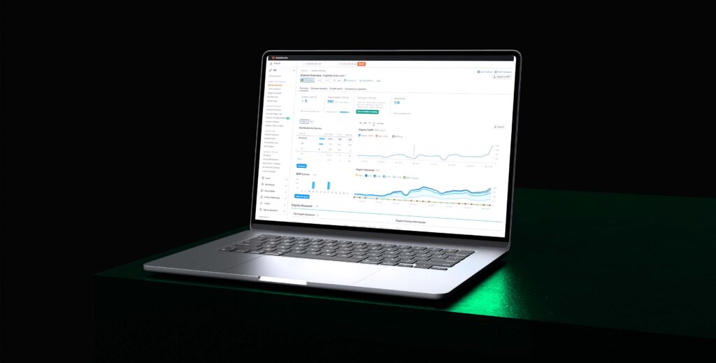 SEMrush SEO domain overview, SEO competitor analysis for real estate