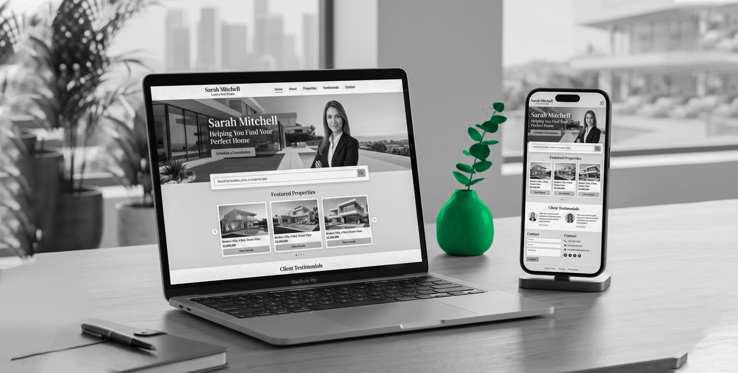 Sarah Mitchell real estate website, real estate agent website design