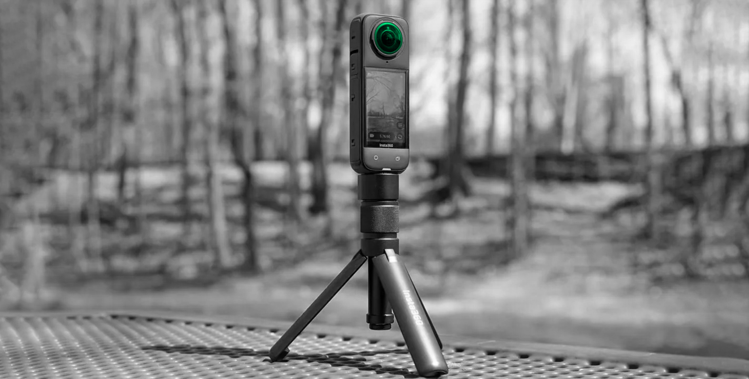 Insta360 camera on tripod, camera gear for real estate virtual tours